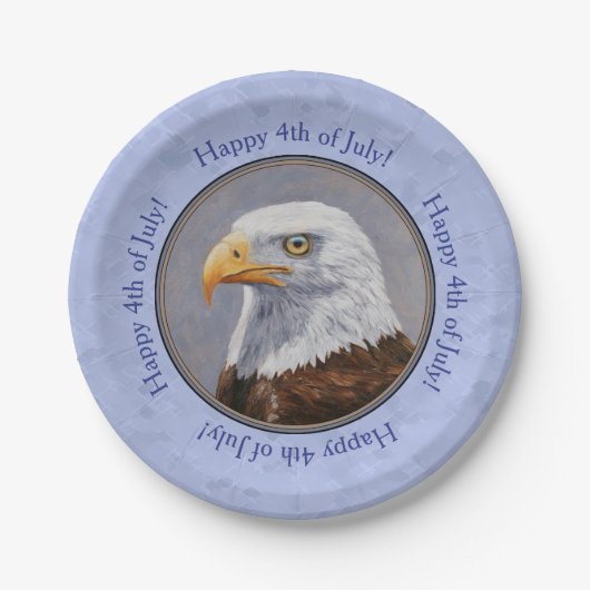 Bald Eagle Head Blue Papieren Bordje (Voorkant)