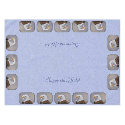 Bald Eagle Head Blue Tafelkleed (Voorkant (Horizontaal))