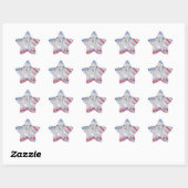 Bald Eagle Head en de Amerikaanse vlag Ster Sticker (Vel)