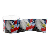 Bald Eagle head en een Amerikaanse vlag Grosgrain Lint (Spoel)