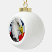 Bald Eagle head en een Amerikaanse vlag Keramische Bal Ornament (Rechts)