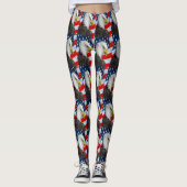 Bald Eagle head en een Amerikaanse vlag Leggings (Voorkant)
