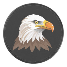 Bald eagle head hockey puck