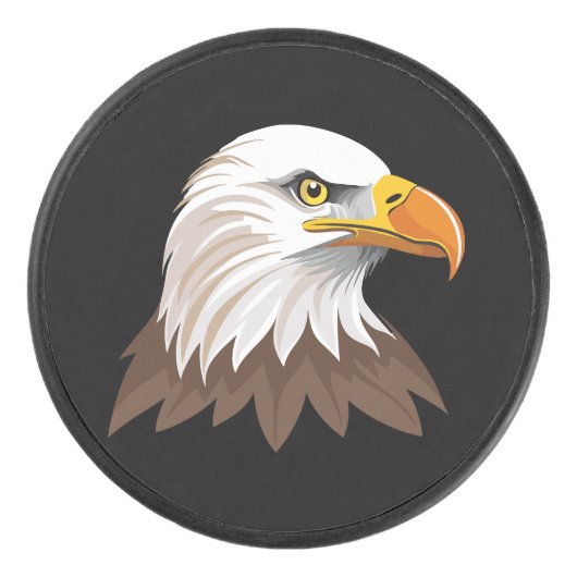 Bald eagle head hockey puck (Voorkant)
