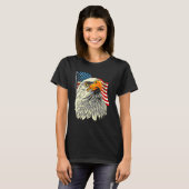 Bald Eagle Head met sterren en strepen vlag Amer T-shirt (Voorkant volledig)