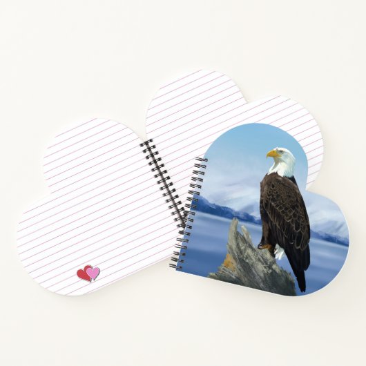 Bald Eagle Heart Shaped Notitieboek (Binnen)