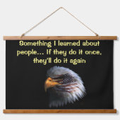 Bald Eagle hoofd met een Amerikaanse vlag op zijn  Hangend Wandkleed (Voorkant)