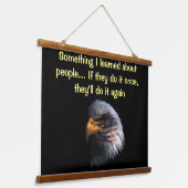 Bald Eagle hoofd met een Amerikaanse vlag op zijn  Hangend Wandkleed (Gebogen)