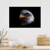Bald Eagle hoofd met een Amerikaanse vlag op zijn  Poster (Keuken)