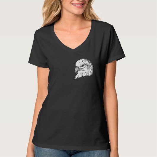 Bald Eagle imprint american bird animal head motif T-shirt (Voorkant)