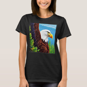 Bald Eagle imprint american bird graphic mo T-shirt
