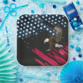 Bald Eagle in American Flag Abstract Papieren Bordje (Feest)