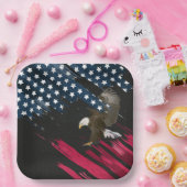 Bald Eagle in American Flag Abstract Papieren Bordje (Feest)