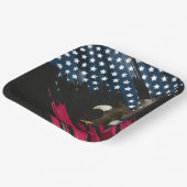 Bald Eagle in American Flag Abstract Papieren Bordje (Gebogen)