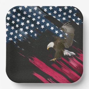 Bald Eagle in American Flag Abstract Papieren Bordje