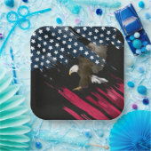Bald Eagle in American Flag Abstract Papieren Bordje (Feest)