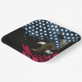 Bald Eagle in American Flag Abstract Papieren Bordje (Gebogen)