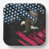 Bald Eagle in American Flag Abstract Papieren Bordje (Voorkant)