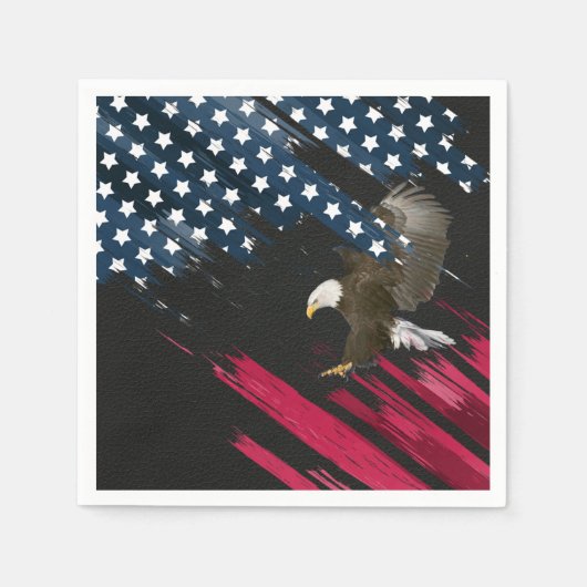 Bald Eagle in American Flag Abstract Servet (Voorkant)