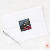 Bald Eagle in American Flag Abstract Vierkante Sticker (Envelop)