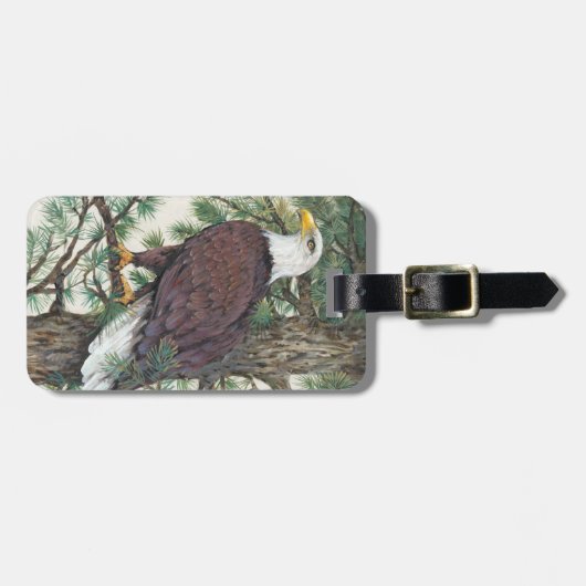 Bald Eagle in Branch Bagagelabel (Voorkant horizontaal)