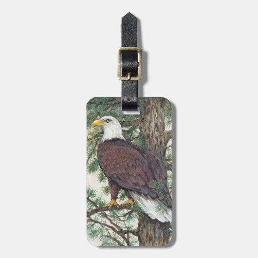 Bald Eagle in Branch Bagagelabel (Voorkant verticaal)