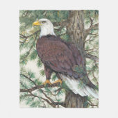 Bald Eagle in Branch Fleece Deken (Voorkant)