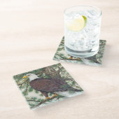 Bald Eagle in Branch Glazen Onderzetter (Schuin)