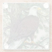 Bald Eagle in Branch Glazen Onderzetter (Achterkant)