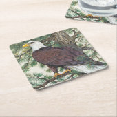 Bald Eagle in Branch Kartonnen Onderzetters (Schuin)