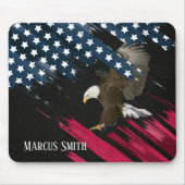 Bald Eagle in de Amerikaanse vlag Abstract op lede Muismat (Voorkant)