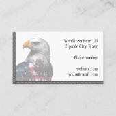 Bald Eagle in de Amerikaanse vlag Visitekaartje (Achterkant)