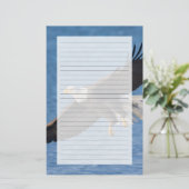 Bald eagle in flight briefpapier (Staand voorkant)