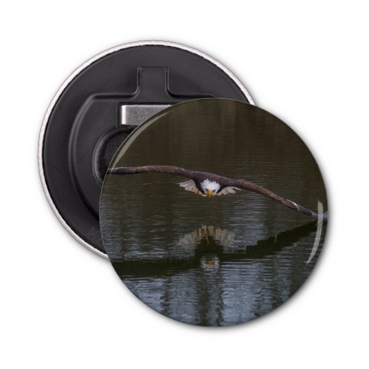 Bald Eagle in Flight Button Flesopener (Voorkant)