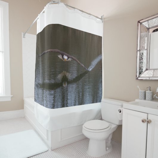 Bald Eagle in Flight Douchegordijn (In situ)