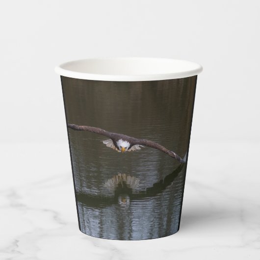 Bald Eagle in Flight Paper Cups Papieren Bekers (Voorkant)