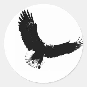 Bald Eagle in Flight Ronde Sticker