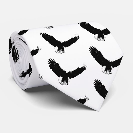 Bald Eagle in Flight Stropdas (Opgerold)