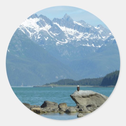 Bald Eagle in Skagway Alaska Ronde Sticker (Voorkant)