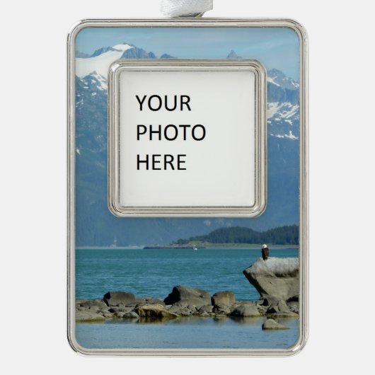 Bald Eagle in Skagway Alaska Verzilverd Omlijst Ornament (Voorkant)
