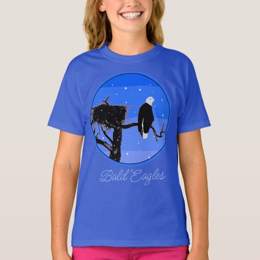 Bald Eagle in Winter - Original Wildlife Art T-Sh T-shirt (Voorkant)