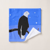 Bald Eagle in Winter - Originele Wilde Kunst Bad Handdoek (Wasdoekje)