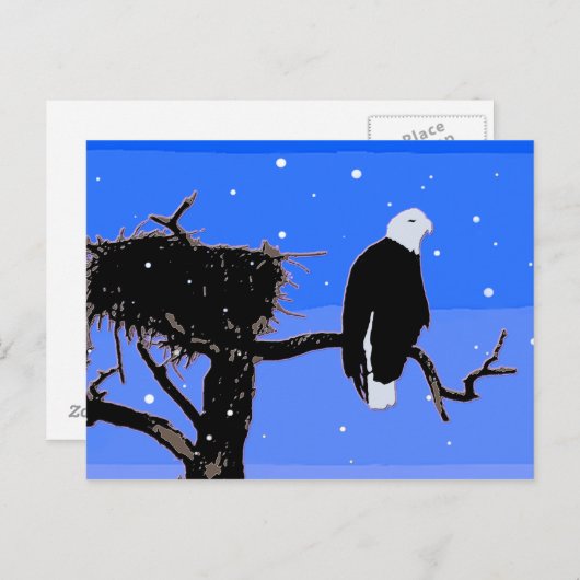 Bald Eagle in Winter - Originele Wilde Kunst Briefkaart (Voorkant / Achterkant)