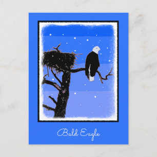 Bald Eagle in Winter - Originele Wilde Kunst Briefkaart
