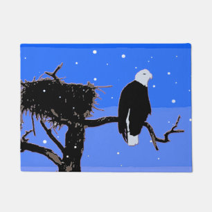 Bald Eagle in Winter - Originele Wilde Kunst Deurmat