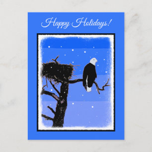 Bald Eagle in Winter - Originele Wilde Kunst Feestdagenkaart