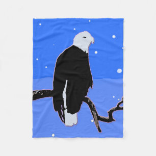 Bald Eagle in Winter - Originele Wilde Kunst Fleece Deken