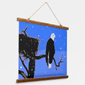 Bald Eagle in Winter - Originele Wilde Kunst Hangend Wandkleed (Gebogen)