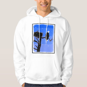 Bald Eagle in Winter - Originele Wilde Kunst Hoodie