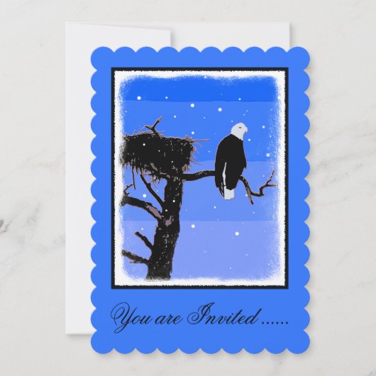 Bald Eagle in Winter - Originele Wilde Kunst Kaart (Voorkant)